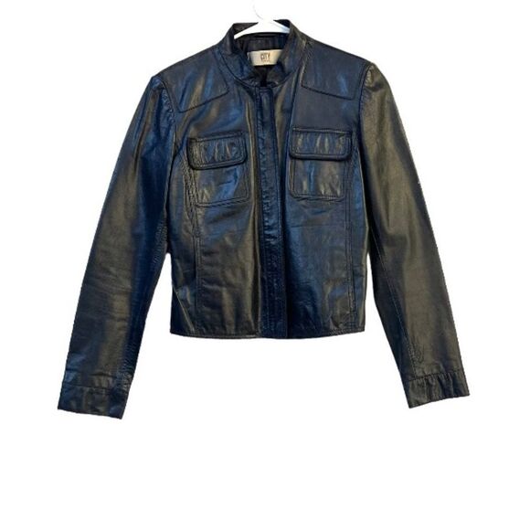 Dkny City Vintage Moto Leather Jacket 4 - Picture 1 of 11